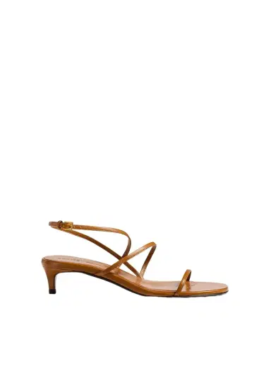 Khaite Loop Kitten Heel Sandal In Cuoio Leather | Thumbnail 1 Khaite Loop Kitten Heel Sandal In Cuoio Leather | Thumbnail 1