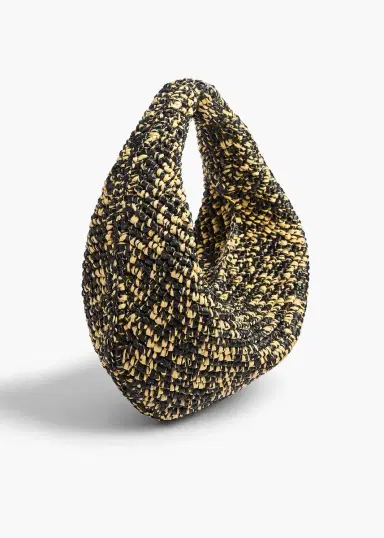 Khaite Medium Olivia Hobo In Black And White Raffia | Thumbnail 2 Khaite Medium Olivia Hobo In Black And White Raffia | Thumbnail 2
