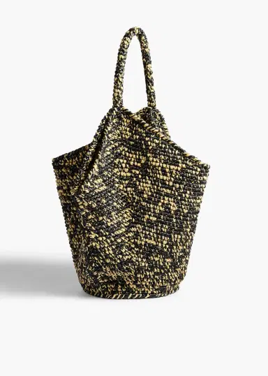 Khaite Medium Lotus Tote In Black And White Raffia | Thumbnail 2 Khaite Medium Lotus Tote In Black And White Raffia | Thumbnail 2