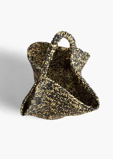 Khaite Medium Lotus Tote In Black And White Raffia | Thumbnail 3 Khaite Medium Lotus Tote In Black And White Raffia | Thumbnail 3