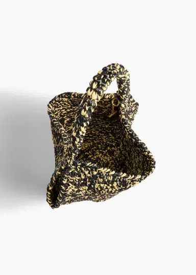 Khaite Mini Lotus Tote In Black And White Raffia | Thumbnail 3 Khaite Mini Lotus Tote In Black And White Raffia | Thumbnail 3