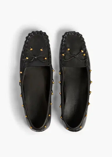 Khaite Milly Flat In Black Pebbled Leather | Thumbnail 3 Khaite Milly Flat In Black Pebbled Leather | Thumbnail 3