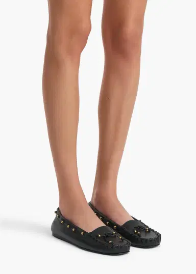 Khaite Milly Flat In Black Pebbled Leather | Thumbnail 4 Khaite Milly Flat In Black Pebbled Leather | Thumbnail 4