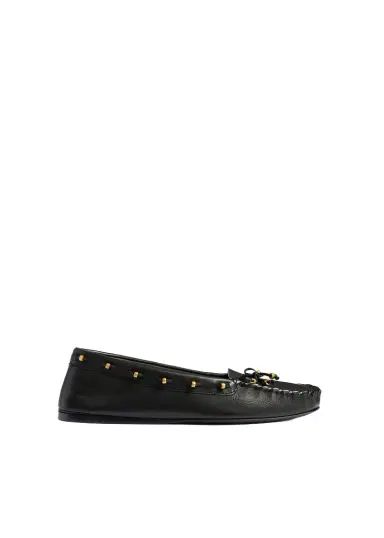 Khaite Milly Flat In Black Pebbled Leather | Thumbnail 1 Khaite Milly Flat In Black Pebbled Leather | Thumbnail 1