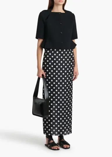 Khaite Winton Skirt In Black With White Dots | Thumbnail 2 Khaite Winton Skirt In Black With White Dots | Thumbnail 2