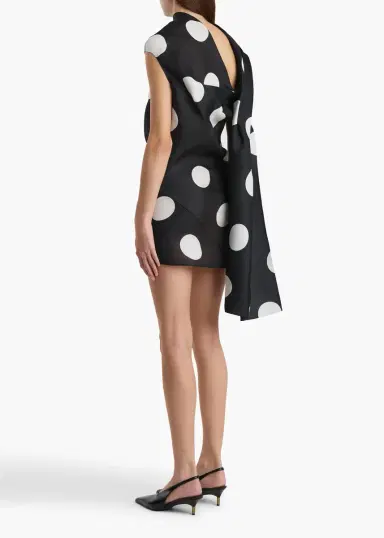 Khaite Tatia Dress In Black With White Large Dots | Thumbnail 3 Khaite Tatia Dress In Black With White Large Dots | Thumbnail 3