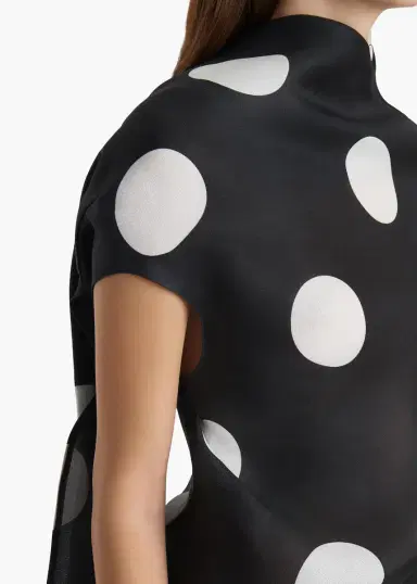 Khaite Tatia Dress In Black With White Large Dots | Thumbnail 4 Khaite Tatia Dress In Black With White Large Dots | Thumbnail 4