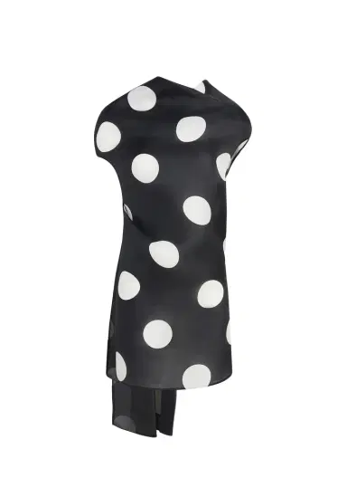 Khaite Tatia Dress In Black With White Large Dots | Thumbnail 1 Khaite Tatia Dress In Black With White Large Dots | Thumbnail 1