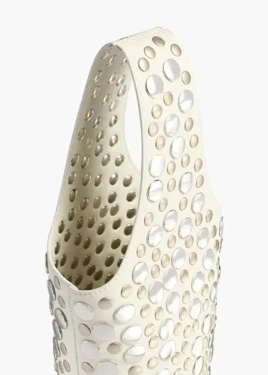 Khaite Livia Bag In Optic White Leather With Silver Studs | Thumbnail 3 Khaite Livia Bag In Optic White Leather With Silver Studs | Thumbnail 3