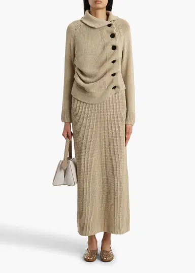 Khaite Lorrai Cardigan In Beige | Thumbnail 2 Khaite Lorrai Cardigan In Beige | Thumbnail 2