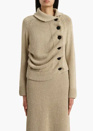 Khaite Lorrai Cardigan In Beige | Thumbnail 3 Khaite Lorrai Cardigan In Beige | Thumbnail 3
