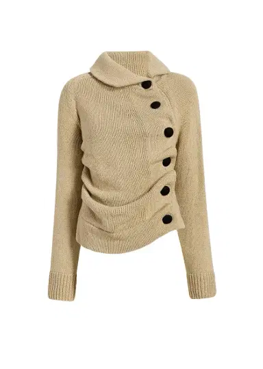 Khaite Lorrai Cardigan In Beige | Thumbnail 1 Khaite Lorrai Cardigan In Beige | Thumbnail 1