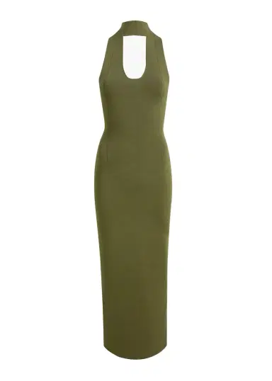 Khaite Mahi Dress In Olive | Thumbnail 1 Khaite Mahi Dress In Olive | Thumbnail 1
