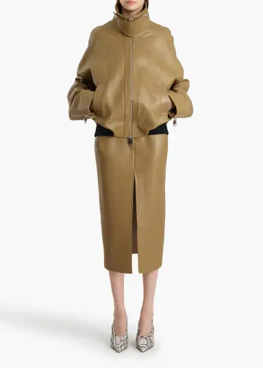 Khaite Hamett Jacket In Gold Ochre Leather | Thumbnail 2 Khaite Hamett Jacket In Gold Ochre Leather | Thumbnail 2
