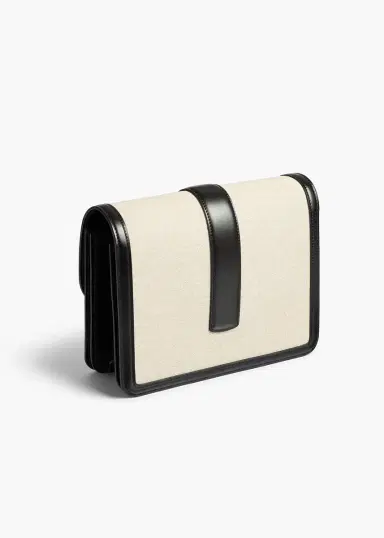 Khaite Blake Crossbody Bag In Black Leather With Natural Canvas | Thumbnail 2 Khaite Blake Crossbody Bag In Black Leather With Natural Canvas | Thumbnail 2