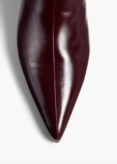 Khaite Sybil Ankle Boot In Bordeaux Glazed Leather | Thumbnail 4 Khaite Sybil Ankle Boot In Bordeaux Glazed Leather | Thumbnail 4
