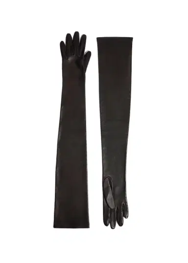 Khaite Remo Long Gloves In Black Leather | Thumbnail 1 Khaite Remo Long Gloves In Black Leather | Thumbnail 1