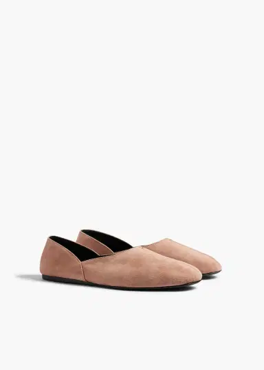 Khaite Jane Flat In Dusty Pink Suede | Thumbnail 2 Khaite Jane Flat In Dusty Pink Suede | Thumbnail 2