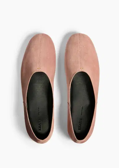 Khaite Jane Flat In Dusty Pink Suede | Thumbnail 3 Khaite Jane Flat In Dusty Pink Suede | Thumbnail 3