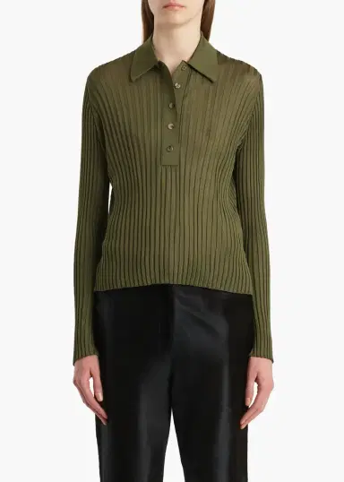 Khaite Vin Top In Olive | Thumbnail 3 Khaite Vin Top In Olive | Thumbnail 3