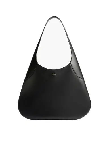 Khaite Large Joan Hobo In Black Leather | Thumbnail 1 Khaite Large Joan Hobo In Black Leather | Thumbnail 1