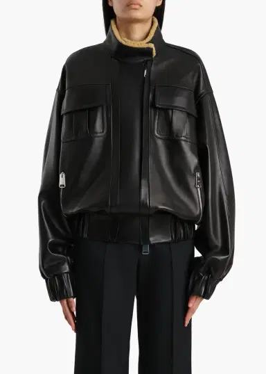 Khaite Malone Jacket In Black Leather With Shearling Collar | Thumbnail 3 Khaite Malone Jacket In Black Leather With Shearling Collar | Thumbnail 3