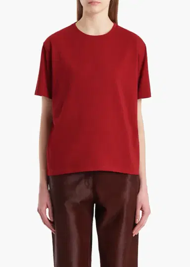 Khaite Mae T-Shirt In Crimson | Thumbnail 3 Khaite Mae T-Shirt In Crimson | Thumbnail 3
