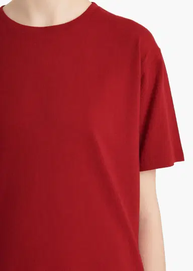 Khaite Mae T-Shirt In Crimson | Thumbnail 5 Khaite Mae T-Shirt In Crimson | Thumbnail 5