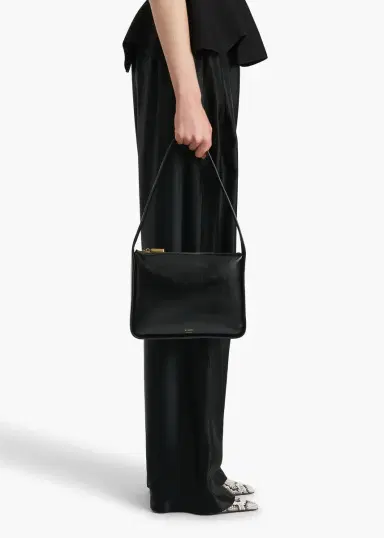 Khaite Lori Squared Bag In Black Crackle Patent Leather | Thumbnail 5 Khaite Lori Squared Bag In Black Crackle Patent Leather | Thumbnail 5