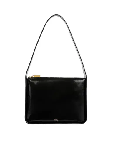 Khaite Lori Squared Bag In Black Crackle Patent Leather | Thumbnail 1 Khaite Lori Squared Bag In Black Crackle Patent Leather | Thumbnail 1