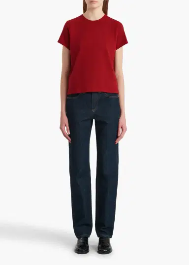 Khaite Emmylou T-Shirt In Crimson | Thumbnail 2 Khaite Emmylou T-Shirt In Crimson | Thumbnail 2