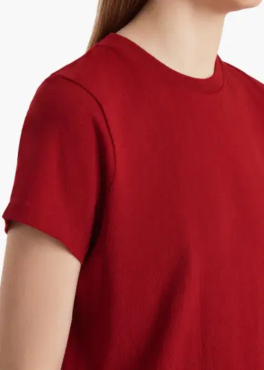 Khaite Emmylou T-Shirt In Crimson | Thumbnail 5 Khaite Emmylou T-Shirt In Crimson | Thumbnail 5
