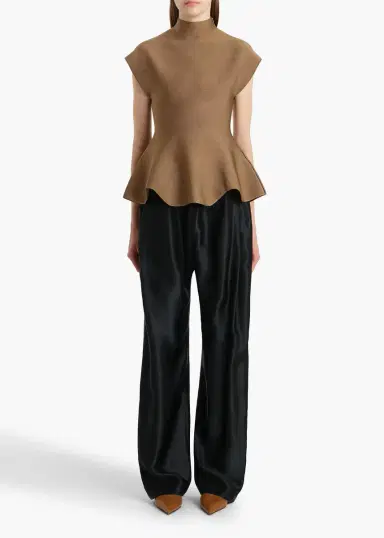 Khaite Rohen Pant In Black Satin | Thumbnail 2 Khaite Rohen Pant In Black Satin | Thumbnail 2