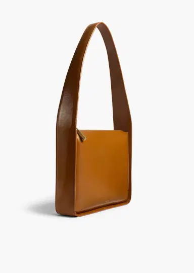 Khaite Lori Squared Bag In Dark Honey Crackle Patent Leather | Thumbnail 2 Khaite Lori Squared Bag In Dark Honey Crackle Patent Leather | Thumbnail 2