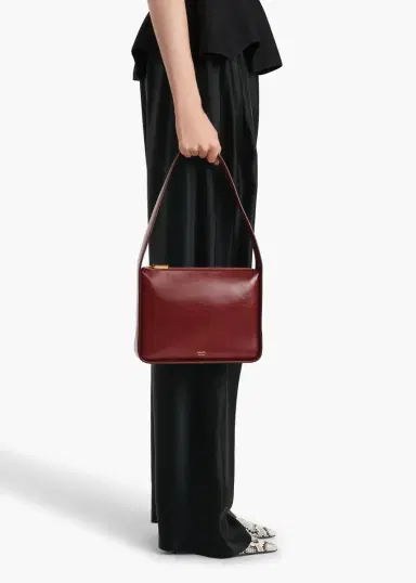 Khaite Lori Squared Bag In Oxblood Crackle Patent Leather | Thumbnail 4 Khaite Lori Squared Bag In Oxblood Crackle Patent Leather | Thumbnail 4