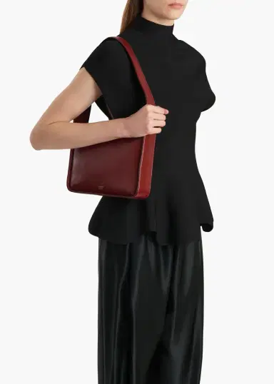 Khaite Lori Squared Bag In Oxblood Crackle Patent Leather | Thumbnail 5 Khaite Lori Squared Bag In Oxblood Crackle Patent Leather | Thumbnail 5
