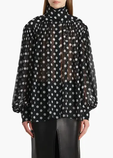 Khaite Vali Top In Black With White Dots | Thumbnail 3 Khaite Vali Top In Black With White Dots | Thumbnail 3