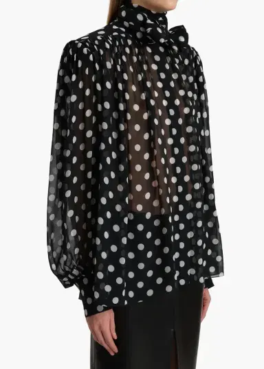 Khaite Vali Top In Black With White Dots | Thumbnail 6 Khaite Vali Top In Black With White Dots | Thumbnail 6