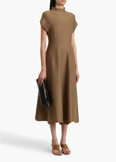 Khaite Lyra Dress In Carob | Thumbnail 2 Khaite Lyra Dress In Carob | Thumbnail 2