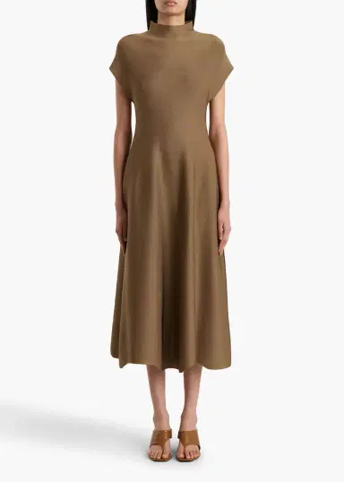 Khaite Lyra Dress In Carob | Thumbnail 3 Khaite Lyra Dress In Carob | Thumbnail 3