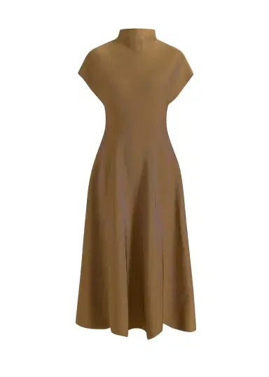 Khaite Lyra Dress In Carob | Thumbnail 1 Khaite Lyra Dress In Carob | Thumbnail 1
