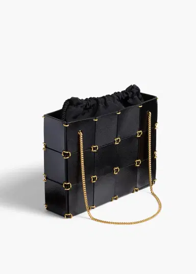Khaite Mini Emma Bag In Black Crackle Patent Leather | Thumbnail 2 Khaite Mini Emma Bag In Black Crackle Patent Leather | Thumbnail 2