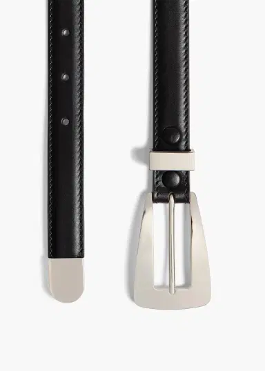 Khaite Small Lucca Belt In Black Leather With Silver | Thumbnail 2 Khaite Small Lucca Belt In Black Leather With Silver | Thumbnail 2