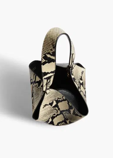 Khaite Mini Lotus Tote In Natural Python-Embossed Leather | Thumbnail 3 Khaite Mini Lotus Tote In Natural Python-Embossed Leather | Thumbnail 3