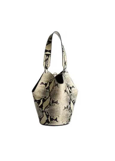 Khaite Mini Lotus Tote In Natural Python-Embossed Leather | Thumbnail 1 Khaite Mini Lotus Tote In Natural Python-Embossed Leather | Thumbnail 1