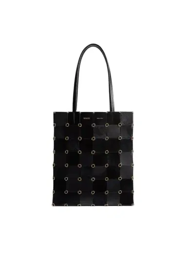 Khaite Small Emma Tote In Black Haircalf Multi Leather | Thumbnail 1 Khaite Small Emma Tote In Black Haircalf Multi Leather | Thumbnail 1