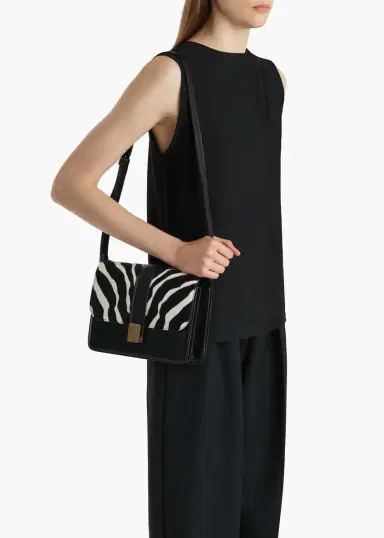 Khaite Blake Crossbody Bag In Zebra Print Haircalf And Black Leather | Thumbnail 5 Khaite Blake Crossbody Bag In Zebra Print Haircalf And Black Leather | Thumbnail 5