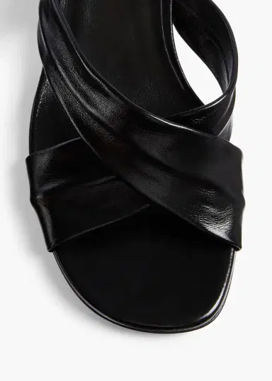Khaite Liria Sandal In Black Glazed Leather | Thumbnail 4 Khaite Liria Sandal In Black Glazed Leather | Thumbnail 4