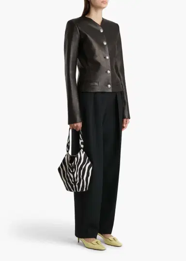 Khaite Nara Jacket In Black Leather | Thumbnail 2 Khaite Nara Jacket In Black Leather | Thumbnail 2