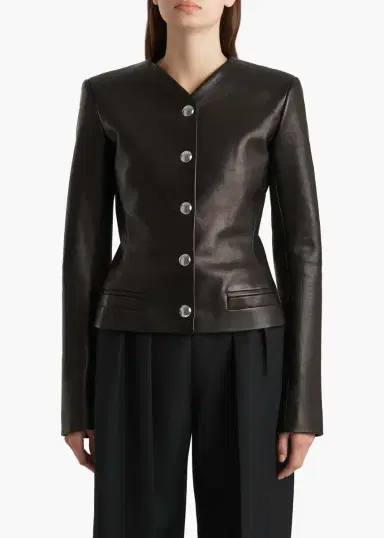 Khaite Nara Jacket In Black Leather | Thumbnail 3 Khaite Nara Jacket In Black Leather | Thumbnail 3